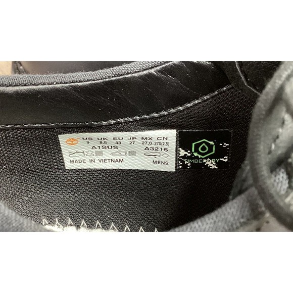 Timberland Squall Canyon Plain Toe Waterproof Oxford  Black Leather Men 9 Shoes